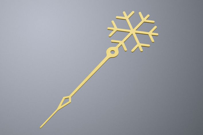 Laser-cut hand of a watch