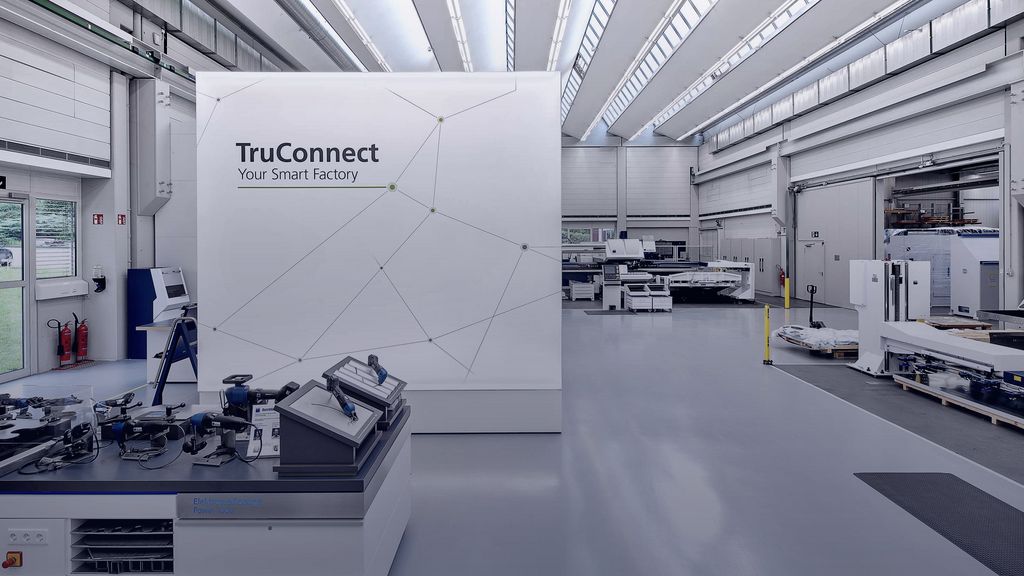 TRUMPF showroom in Ditzingen with TruConnect banner