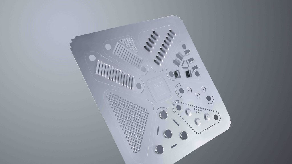 Detail view of a punched metal part