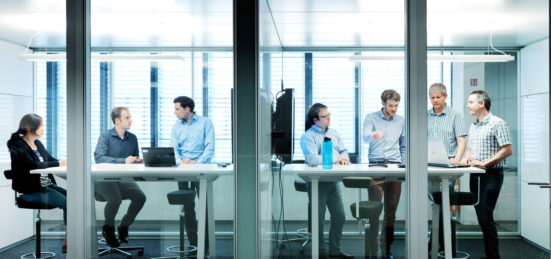 TRUMPF employees of the software development department are having a SCRUM meeting