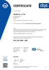 Certification according to DIN EN ISO/IEC 27001 