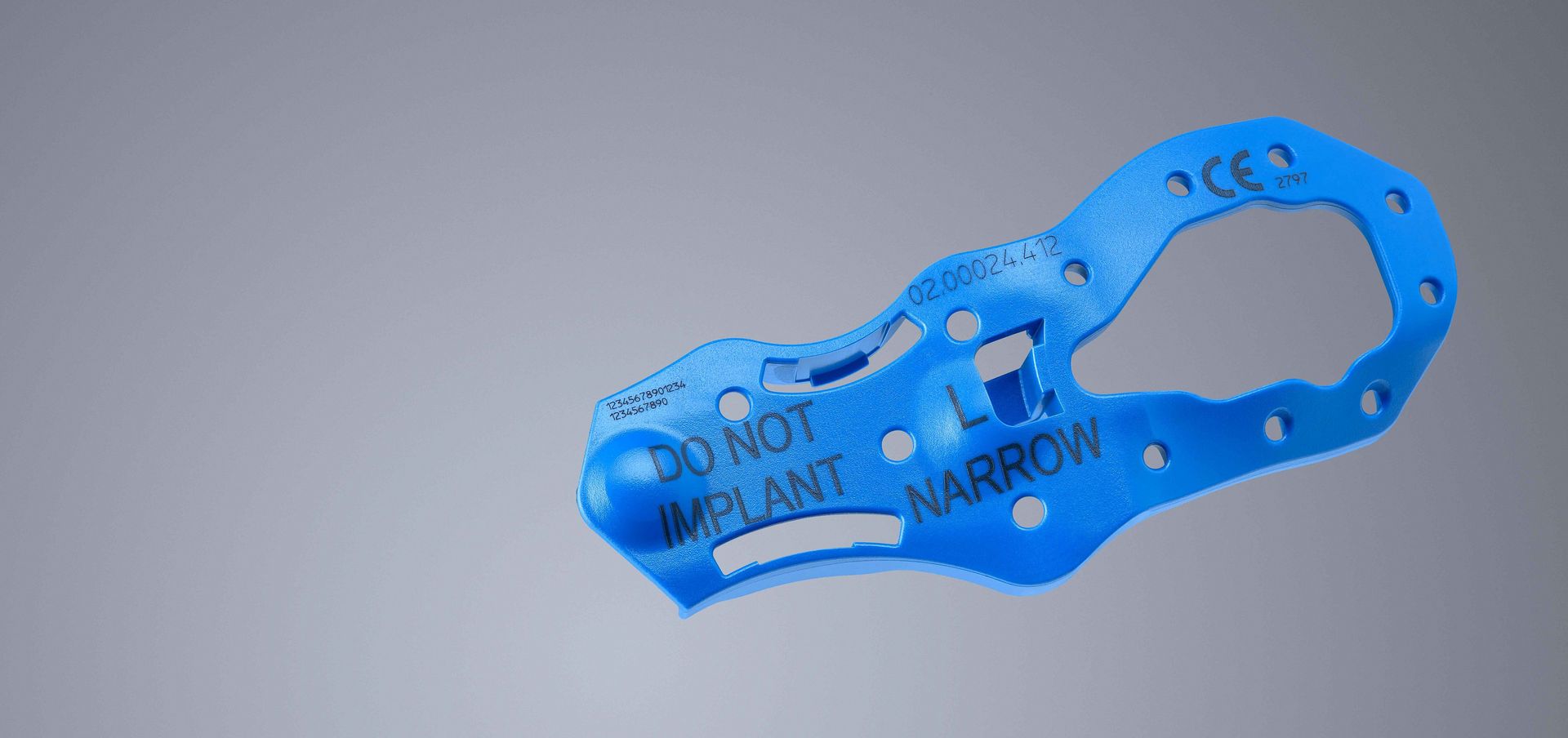 Laser-marked plastic part from the medical technology industry