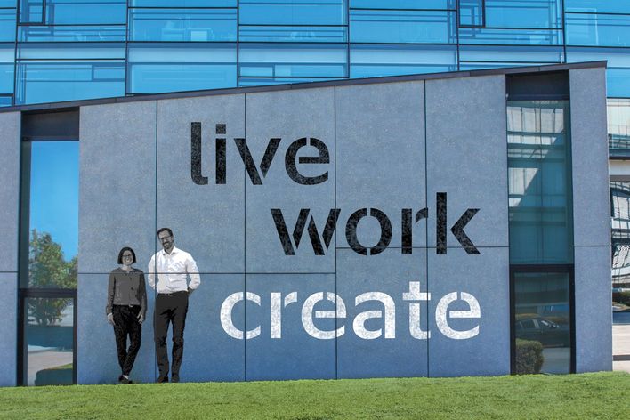 TRUMPF streetart campaign at headquarters in Ditzingen Germany