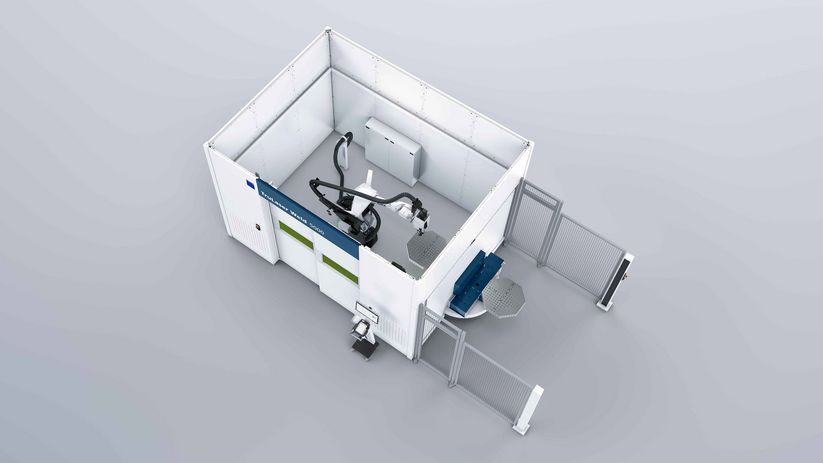 TruLaser Weld 5000 mit kompaktem Rotationswechsler mit vertikaler Drehachse