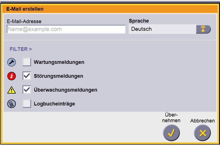 E-Mail Benachrichtigung, TruControl