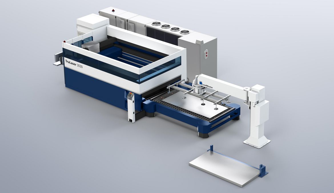 The LoadMaster loads a TruLaser 3030