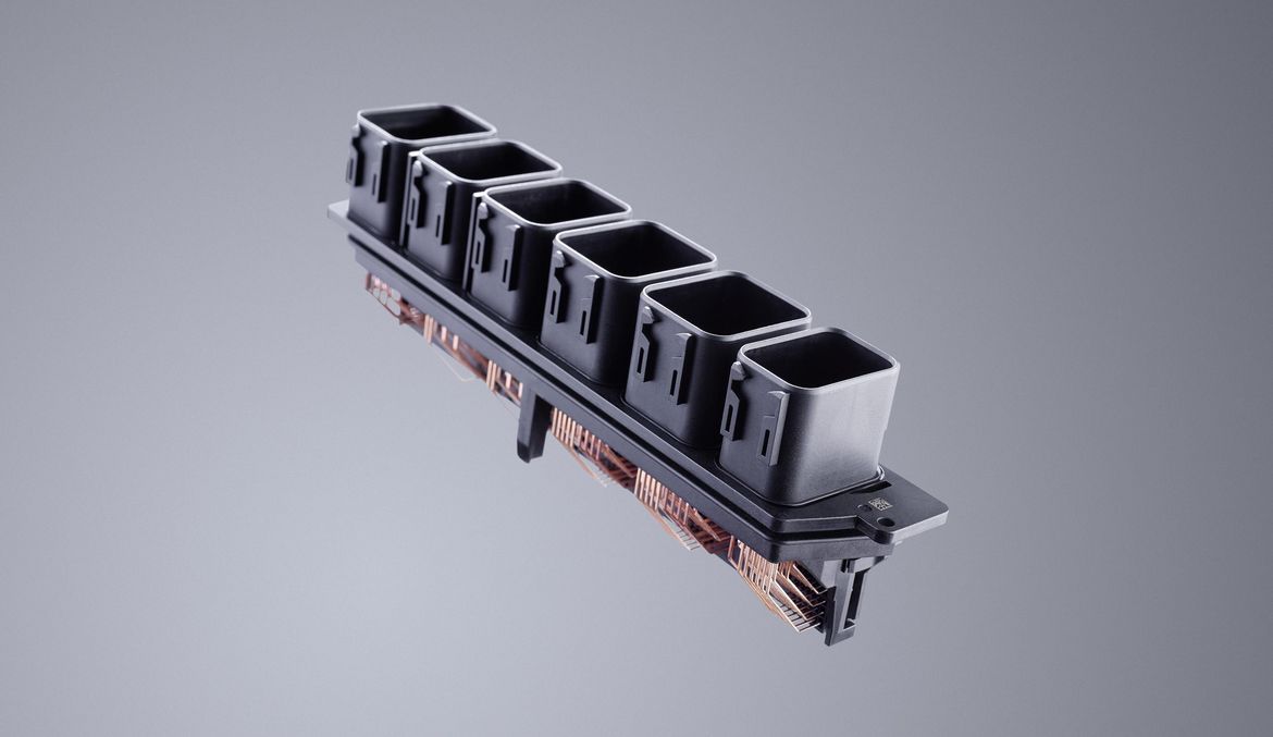 Laser-welded connector strip for gasoline control units