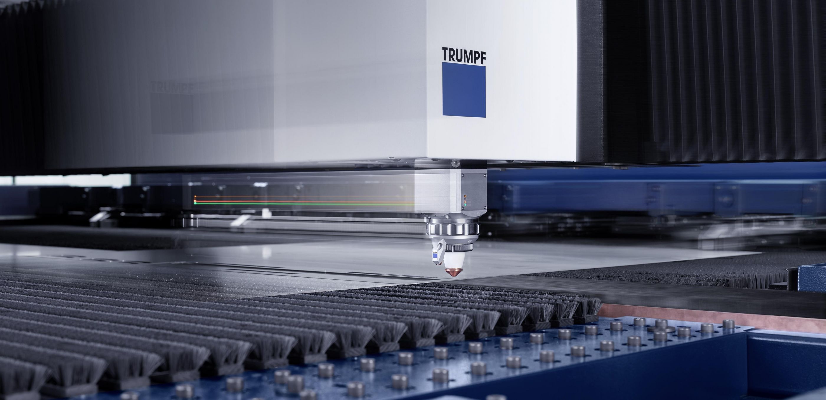TruLaser Center 7030, cutting head in action