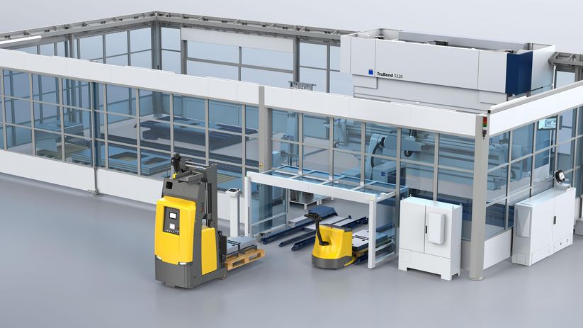 Automated guided vehicles on the TruBend Cell 5000