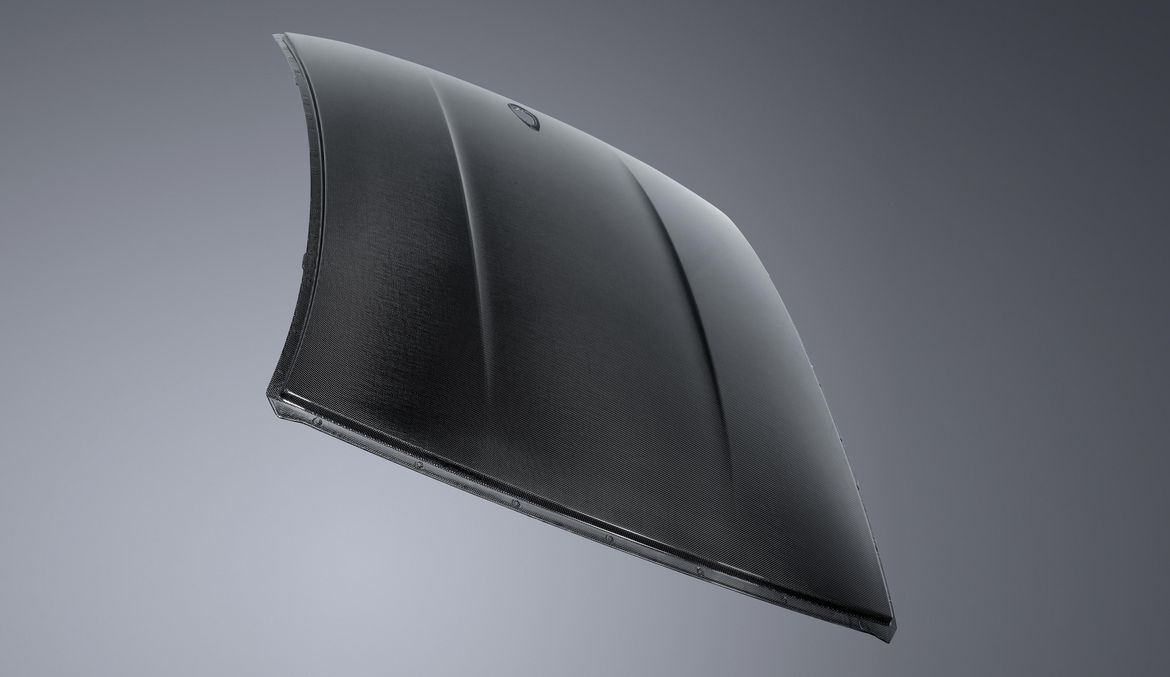 Laser-cut component made of fiber-reinforced composite (CFRP)