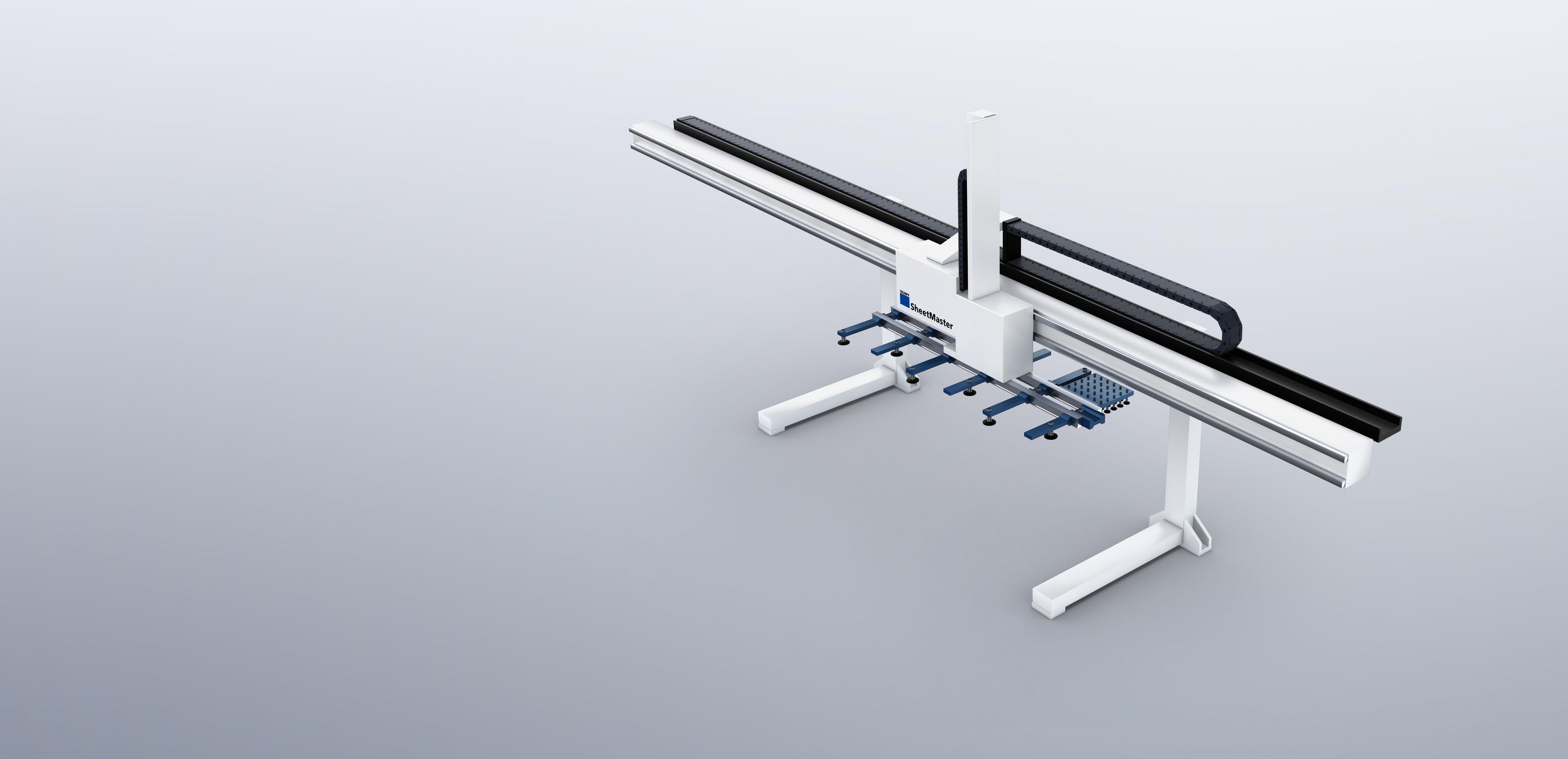 SheetMaster, loading unprocessed materials, and unloading and sorting finished parts