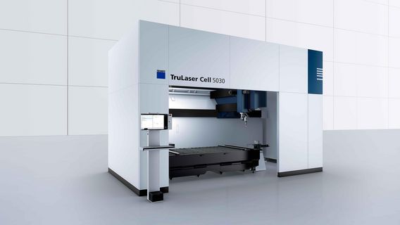 TruLaser Cell 5030 with opened doors