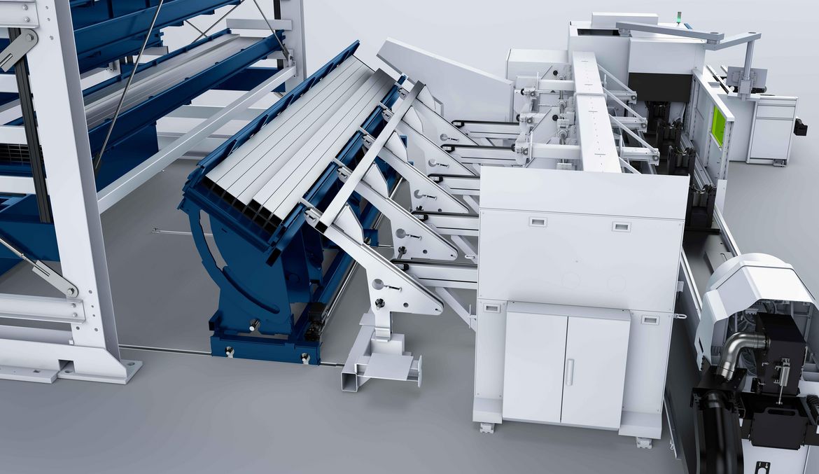 Tube storage system with the TruLaser Tube 5000 fiber