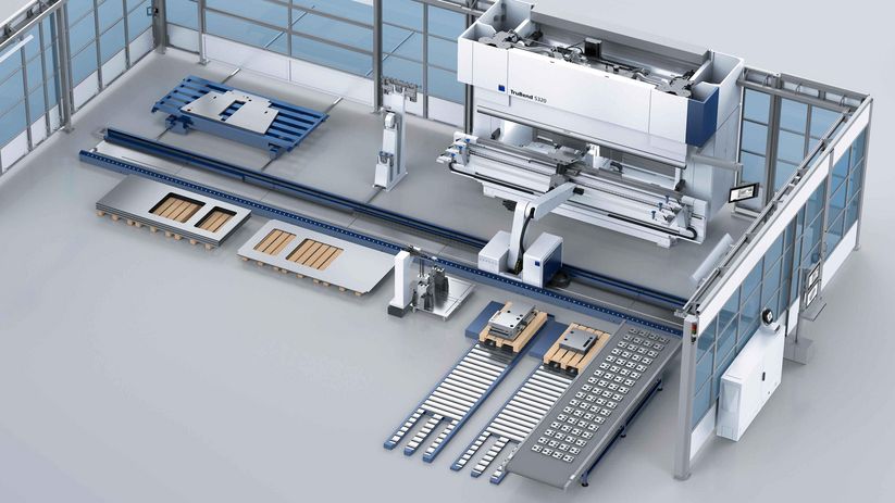 TruBend Cell 5000 with plate conveyor