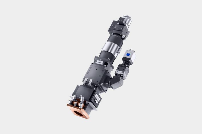 BEO D70 focusing optics with observation camera, crossjet, and aerator nozzle